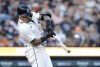 Detroit Tigers' Javier Baez hits a two-run home run against the Minnesota Twins during the seventh inning of a baseball game Saturday, July 27, 2024, in Detroit. (AP Photo/Duane Burleson)