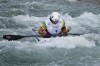 Jessica Fox of Australia reacts at finish of the women's kayak single finals during the canoe slalom at the 2024 Summer Olympics, Sunday, July 28, 2024, in Vaires-sur-Marne, France. (AP Photo/Kirsty Wigglesworth)