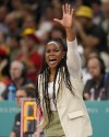 Nigeria head coach Rena Wakama calls a play as her team plays against Australia in a women's basketball game at the 2024 Summer Olympics, Monday, July 29, 2024, in Villeneuve-d'Ascq, France. (AP Photo/Mark J. Terrill)