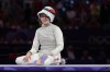 Eleanor Harvey of Canada reacts after winning the bronze medal match against Alice Volpi of Italy in women's foil individual fencing at the 2024 Summer Olympics in Paris, France, on Sunday, July 28, 2024. THE CANADIAN PRESS/Christinne Muschi