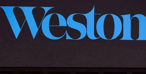 George Weston Ltd. signage is shown at the company's annual general meeting in Toronto on Tuesday, May 10, 2016. George Weston Ltd. says a recent settlement it reached in the bread price-fixing class actions it faced had a $253 million impact on its second-quarter net earnings. THE CANADIAN PRESS/Nathan Denette