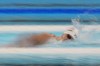 Katie Ledecky, of the United States, competes during a heat in the women's 1500-meter freestyle at the 2024 Summer Olympics, Tuesday, July 30, 2024, in Nanterre, France. (AP Photo/Ashley Landis)