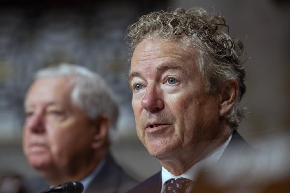 Senate Homeland Security Ranking Member Sen. Rand Paul, R-Ky., right, asks questions of U.S. Secret Service Acting Director Ronald Rowe and FBI Deputy Director Paul Abbate during a Joint Senate Committee on Homeland Security and Governmental Affairs and Senate Committee on the Judiciary hearing examining the security failures leading to the assassination attempt on Republican presidential candidate former President Donald Trump, Tuesday, July 30, 2024 in Washington. (AP Photo/Kevin Wolf)
