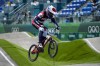 FILE - Alise Willoughby of the United States competes in the women's BMX Racing quarterfinals at the 2020 Summer Olympics, Thursday, July 29, 2021, in Tokyo, Japan. (AP Photo/Ben Curtis, File)