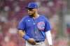 Chicago Cubs third baseman Isaac Paredes stands at third base during the sixth inning of a baseball game against the Cincinnati Reds, Tuesday, July 30, 2024, in Cincinnati. (AP Photo/Jeff Dean)