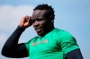 Ferdinand Omanyala undergoes a training session in preparation for the Paris 2024 Olympics at Moi International Sports Centre Kasarani Stadium in Nairobi, Kenya Monday, July 1, 2024. (AP Photo/Brian Inganga)