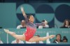 Suni Lee, of the United States, performs on the floor during the women's artistic gymnastics all-around finals in Bercy Arena at the 2024 Summer Olympics, Thursday, Aug. 1, 2024, in Paris, France. (AP Photo/Natacha Pisarenko)