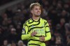 FILE - Arsenal's Emile Smith Rowe reacts after missing a scoring chance during the English Premier League soccer match between Nottingham Forest and Arsenal at the City Ground stadium in Nottingham, England, Tuesday, Jan. 30, 2024. Fulham has signed midfielder Emile Smith Rowe from Arsenal on a five-year contract with the option of a 12-month extension. (AP Photo/Rui Vieira, File)