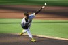 San Diego Padres starting pitcher Martin Perez delivers during the first inning of a baseball game against the Colorado Rockies, Saturday, Aug. 3, 2024, in San Diego. (AP Photo/Denis Poroy)