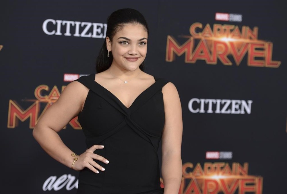 FILE - American gymnast Laurie Hernandez arrives at the world premiere of