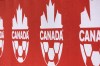 Soccer Canada logo is displayed at Tim Hortons Field in Hamilton, Tuesday, May 9, 2023. Isabella Lanzillotta's 43rd-minute goal lifted Canada to a 1-0 victory over Puerto Rico in its opening match Monday at the CONCACAF Girls’ U-15 Championship. THE CANADIAN PRESS/Nick Iwanyshyn