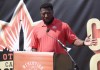 Athletics Canada head coach Glenroy Gilbert says his organization doesn't need to overhaul its accreditation process after the personal coach of sprinter Andre De Grasse was kicked out of the Paris Olympics. Gilbert speaks at a press conference at the Canadian Track and Field Championships in Ottawa on Thursday, July 5, 2018. THE CANADIAN PRESS/Justin Tang