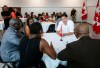 Prime Minister Justin Trudeau speaks to Black History Month Manitoba members at a community club in Winnipeg, Tuesday, Aug. 6, 2024. Trudeau visited different events in Winnipeg on Monday and Tuesday. THE CANADIAN PRESS/John Woods