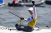 Marit Bouwmeester of the Netherlands celebrates after winning the gold medal at the end of the ILCA 6 women's dinghy class final race during the 2024 Summer Olympics, Wednesday, Aug. 7, 2024, in Marseille, France. (AP Photo/Carolyn Kaster)