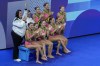 Team Mexico react after competing in the team acrobatic routine of artistic swimming at the 2024 Summer Olympics, Wednesday, Aug. 7, 2024, in Saint-Denis, France. (AP Photo/Lee Jin-man)
