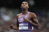 Erriyon Knighton, of the United States, reacts following his men's 200-meter semifinal at the 2024 Summer Olympics, Wednesday, Aug. 7, 2024, in Saint-Denis, France. (AP Photo/Petr David Josek)