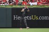 Tampa Bay Rays center fielder Jose Siri catches a fly ball hit by St. Louis Cardinals' Brendan Donovan in the first inning of a baseball game, Wednesday, Aug. 7, 2023, in St. Louis. (AP Photo/Joe Puetz)