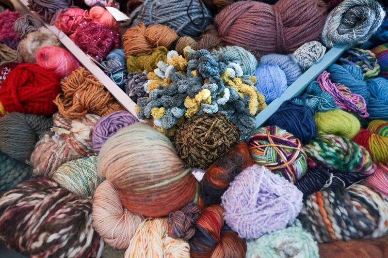 Ruth Bonneville / Free Press
Wool and yarn from all over the world are in Lyons’ collection.
