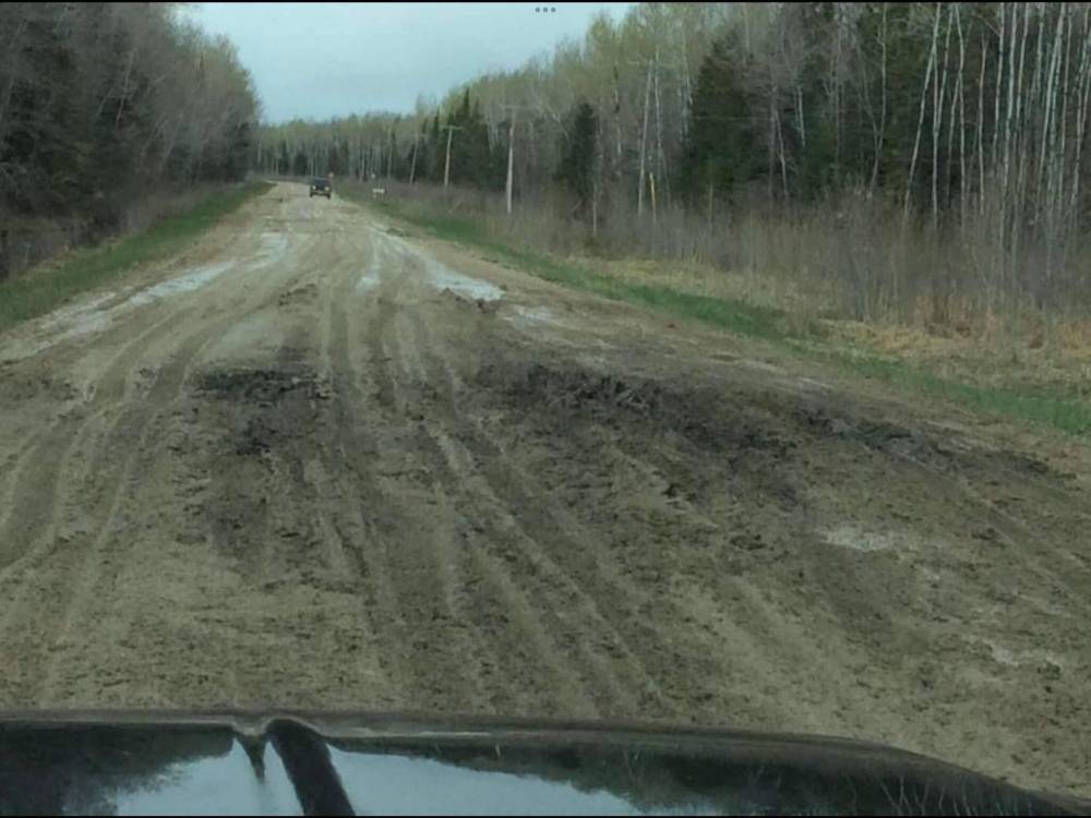 Supplied photo 
Sections of Provincial Road 234 — a 92-kilometre, two-lane stretch — turn into “mud and slop” after heavy rain, leaving them deeply rutted when dry.