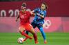 SILVIA IZQUIERDO / THE ASSOCIATED PRESS FILES
                                Canada’s Desiree Scott (11) controls the ball against Japan’s Yui Hasegawa during a women’s soccer match at the 2021 Summer Olympics in Sapporo, Japan.