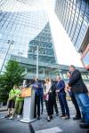 MIKAELA MACKENZIE / FREE PRESS
                                Premier Wab Kinew and other stakeholders announce plans to improve downtown safety Tuesday morning at True North Square.