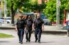 MIKAELA MACKENZIE / FREE PRESS
                                Foot patrol officers Stephen Desrochers (left), John Middleton, and Todd Martens (all part of the Winnipeg Police Service Violent Crime Retail Theft Initiative) walk through Old Market Square in the Exchange District on Wednesday.