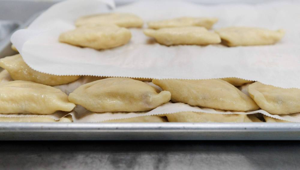 MIKE DEAL / FREE PRESS
Lorraine and David Pfeffer of West End Pierogies make 10 varieties of perogies, including mushroom, cheddar cheese and potato-cheddar.