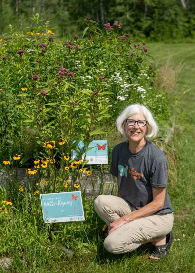 CARLA BUELOW PHOTO
                                Semi-retired videographer and mother of two Wendy Buelow is in her fourth year as a volunteer Butterflyway Ranger with the David Suzuki Foundation in the village of Dunnottar, where her family cottage is located.
