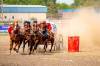 NIC ADAM / FREE PRESS Miles McNarland races in the seventh pony chuckwagon heat at the Manitoba Stampede & Exhibition.