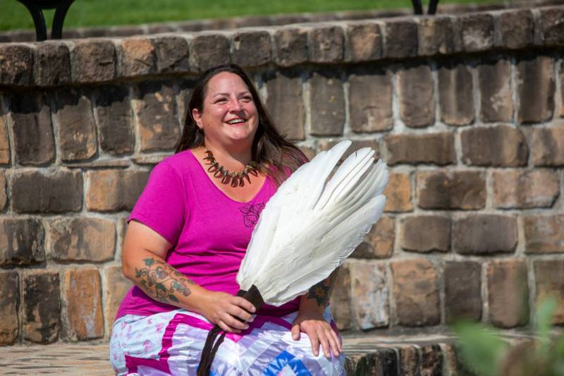 BROOK JONES / FREE PRESS
Jaime Grasby uses modern examples to reinforce why it’s important to know certain traditional teachings.