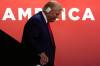 Republican presidential candidate former President Donald Trump walks down stairs as he attends the first day of the Republican National Convention, July 15, in Milwaukee. (Carolyn Kaster / The Associated Press files)