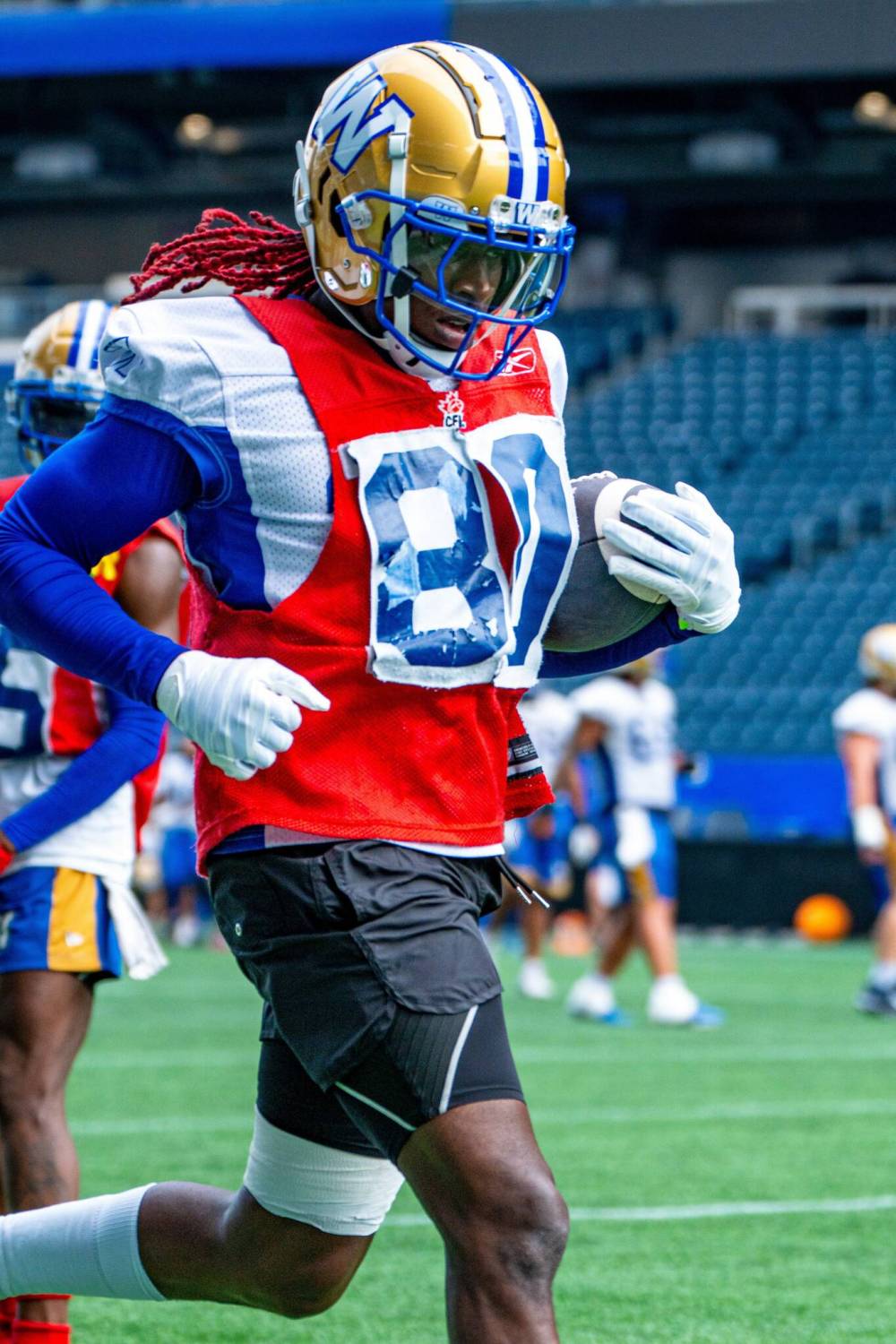 NIC ADAM / FREE PRESS
Lucky Whitehead is working hard to be ready when his number is called.