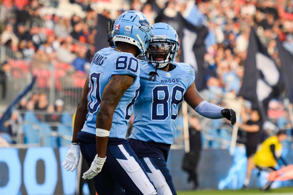 Christopher Katsarov / The Canadian Press files
Toronto Argonauts wide receiver Rasheed Bailey (88) was released by the Toronto Argonauts Thursday.
