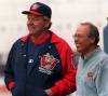 Hal Lanier and Sam Katz during Goldeyes training camp in 1998. (Ken Gigliotti / Free Press files)
