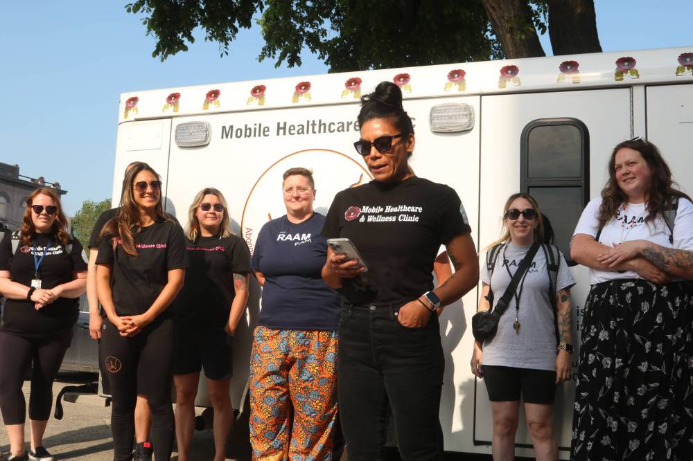 NICOLE BUFFIE / FREE PRESS
Laiza Pacheco, director of the Mobile Health Care and Wellness Clinic, said the hospital on wheels will revolutionize how health care is delivered to homeless and vulnerable people.