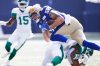 Winnipeg Blue Bombers' Drew Wolitarsky (82) gets tackled by a Saskatchewan Roughrider during first half CFL action in Winnipeg, Saturday, Sept. 11, 2021. THE CANADIAN PRESS/John Woods
