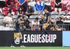 Pumas UNAM's Ruben Duarte, left, and Jorge Ruvalcaba celebrate Ruvalcaba's goal against the Vancouver Whitecaps during the second half of a Leagues Cup soccer match, in Vancouver, on Wednesday, Aug. 7, 2024. THE CANADIAN PRESS/Darryl Dyck