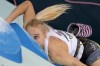 Janja Garnbret of Slovenia competes in the women's boulder and lead, semifinal lead, during the sport climbing competition at the 2024 Summer Olympics, Thursday, Aug. 8, 2024, in Le Bourget, France. (AP Photo/Christophe Ena, Pool)