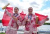 Canada's Sloan MacKenzie, right, and Katie Vincent pose with the flag after winning bronze medals in the women's canoe double 500m at the 2024 Summer Olympics, in Vaires-sur-Marne, France, Friday, Aug. 9, 2024. Katie Vincent made a compelling case for another generation of Canadian canoeists to follow in her footsteps.
Vincent, from Mississauga, Ont., teamed with Sloan MacKenzie of Windsor Junction, N.S., to take the bronze medal in the women's sprint canoe double 500-metre final on Friday. THE CANADIAN PRESS/Christinne Muschi