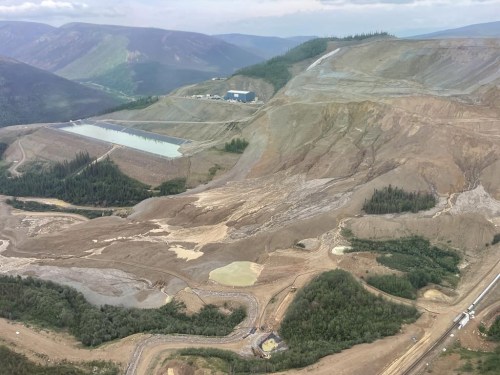 Yukon government officials say 68 dead fish were found last week after a discharge of cyanide contaminated water from the Eagle Gold mine disaster site. Victoria Gold's Eagle gold mine site north of Mayo, Y.T., is shown in this handout aerial photo taken July 3, 2024. THE CANADIAN PRESS/HO - Yukon Government