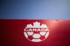 The Soccer Canada logo is seen on a banner during the Canadian Championships in Hamilton, Ont., Tuesday, May 7, 2024. Canada will play for third place at the CONCACAF Girl's U-15 Championship after losing a penalty shootout Friday to the defending champion U.S. in the tournament semifinal. THE CANADIAN PRESS/Nick Iwanyshyn