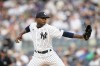 FILE - New York Yankees' Domingo German pitches during the first inning of a baseball game against the New York Mets, July 25, 2023, in New York. (AP Photo/Frank Franklin II, File)