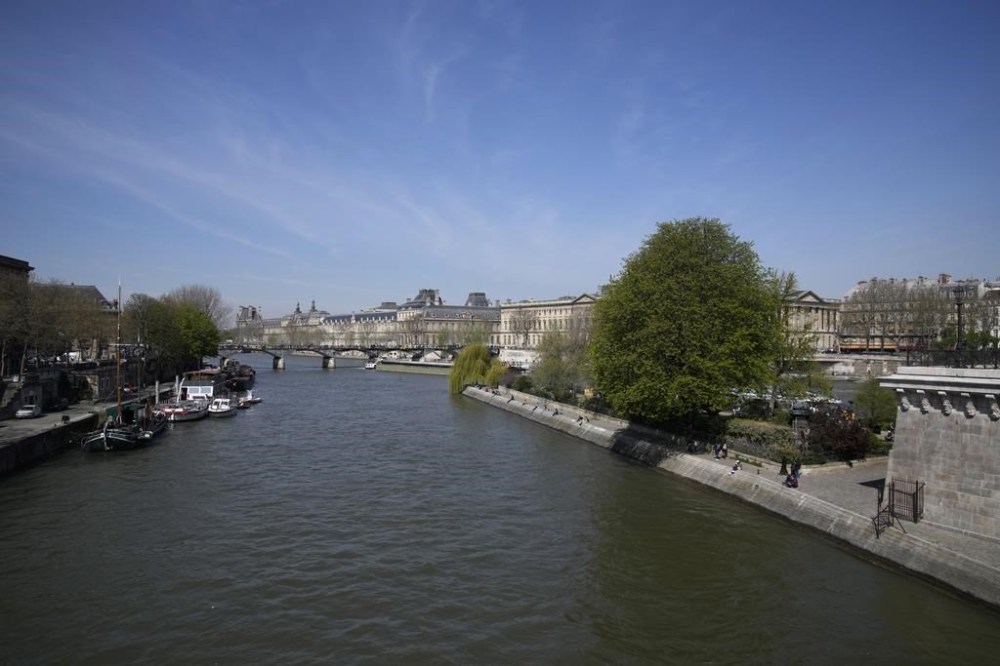 FILE — A view of the Seine river in Paris, Wednesday, April 5, 2023. (AP Photo/Christophe Ena, File)