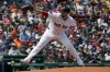Boston Red Sox starting pitcher James Paxton throws against the Houston Astros during the first inning of a baseball game, Sunday, Aug. 11, 2024, in Boston. (AP Photo/Michael Dwyer)