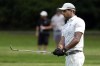 Aaron Rai, of England, watches his chip shot on the first hole during the final round of the Wyndham Championship golf tournament in Greensboro, N.C., Sunday, Aug. 11, 2024. (AP Photo/Chuck Burton)