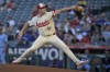 Los Angeles Angels' Davis Daniel delivers to the plate during the first inning of a baseball game against the Toronto Blue Jays, Monday, Aug. 12, 2024, in Anaheim, Calif. (AP Photo/Jayne-Kamin-Oncea)