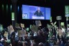 Attendees cheer as they listen to Democratic vice presidential nominee Minnesota Gov. Tim Walz speak at the American Federation of State, County and Municipal Employees (AFSCME) Convention in Los Angeles, Tuesday, Aug. 13, 2024. (AP Photo/Jae C. Hong)