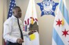 Chicago Police Superintendent Larry Snelling speaks to a reporter at public safety headquarters in Chicago on Wednesday, Aug. 15, 2024. (AP Photo/Teresa Crawford)