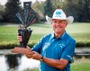 Ken Duke, of the United States, celebrates his victory at the PGA Tour Champions Shaw Charity Classic golf event in Calgary, Alta., Sunday, Aug. 20, 2023.THE CANADIAN PRESS/Jeff McIntosh