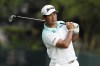 Hideki Matsuyama, of Japan, watches his shot from the 17th fairway during the first round of the St. Jude Championship golf tournament, Thursday, Aug. 15, 2024, in Memphis, Tenn. (AP Photo/Mark Humphrey)